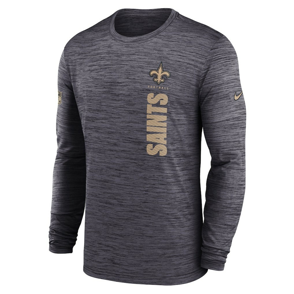 New Orleans Saints Sideline Velocity Dri-FIT Long Sleeve T-Shirt - Black - Nike