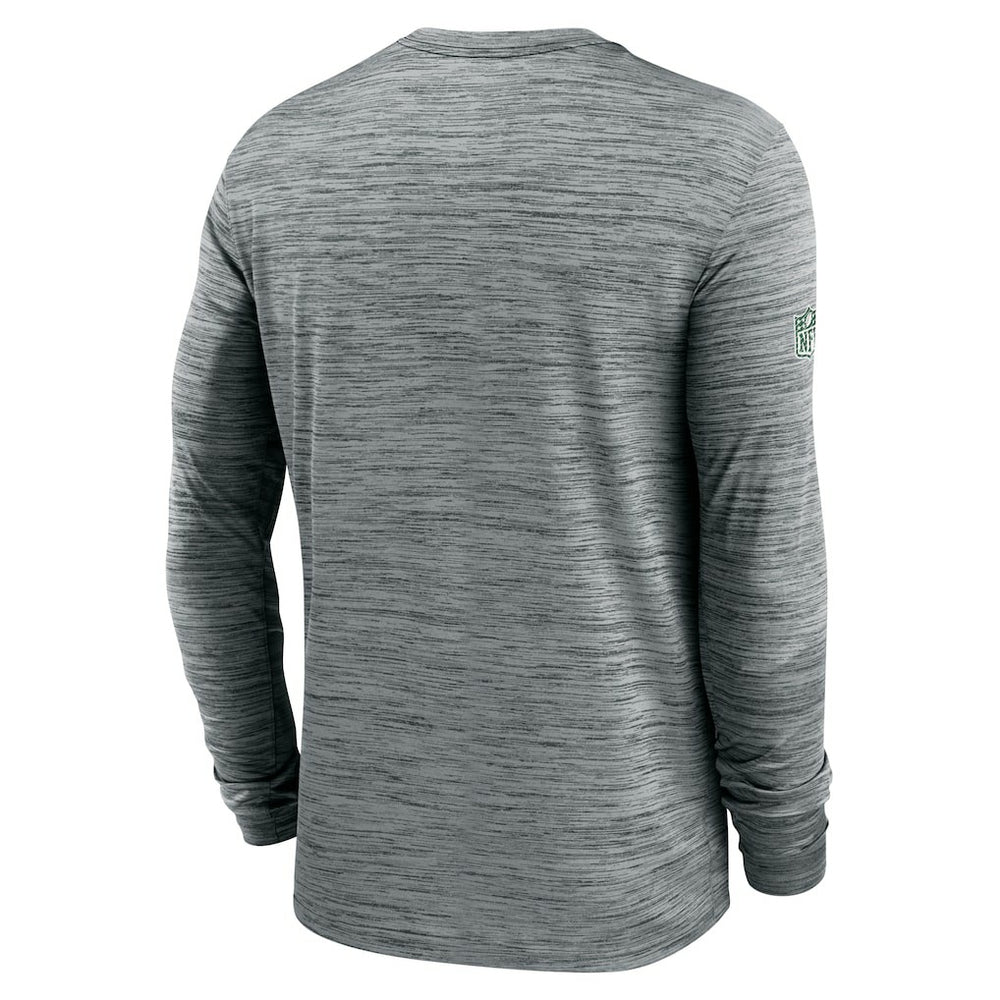 New York Jets Sideline Velocity Dri-FIT Long Sleeve T-Shirt - Gray - Nike