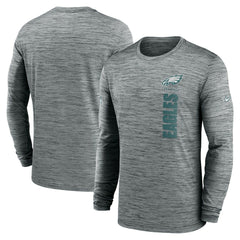 Philadelphia Eagles Sideline Velocity Dri-FIT Long Sleeve T-Shirt - Gray - Nike