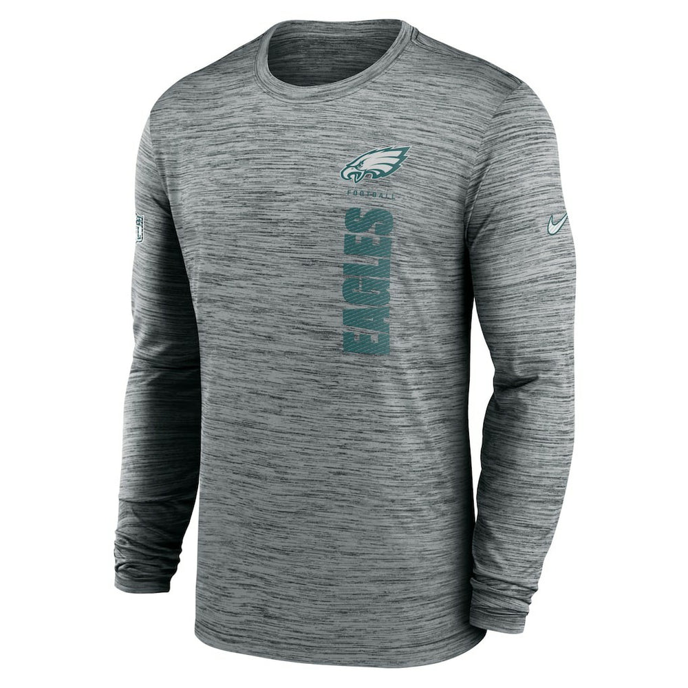 Philadelphia Eagles Sideline Velocity Dri-FIT Long Sleeve T-Shirt - Gray - Nike