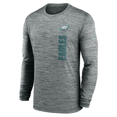 Philadelphia Eagles Sideline Velocity Dri-FIT Long Sleeve T-Shirt - Gray - Nike