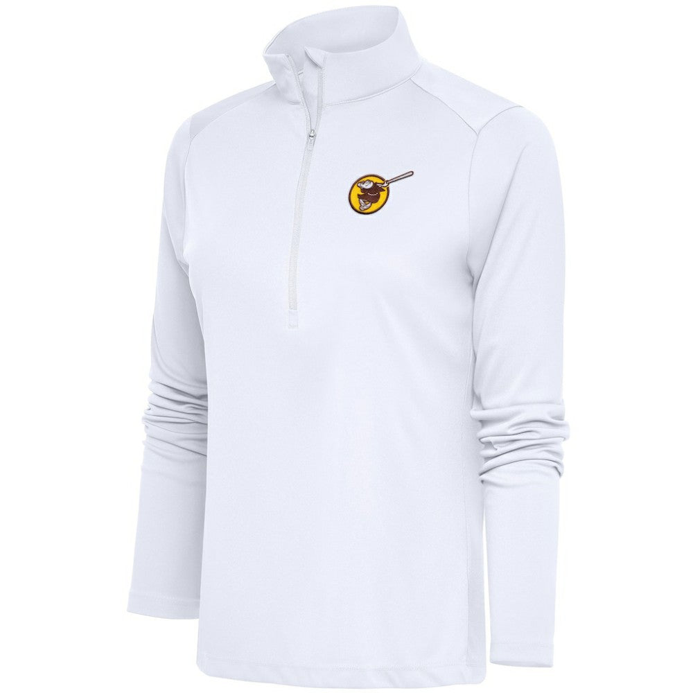 San Diego Padres Antigua Women's Cooperstown Tribute Half-Zip Pullover Top Sale