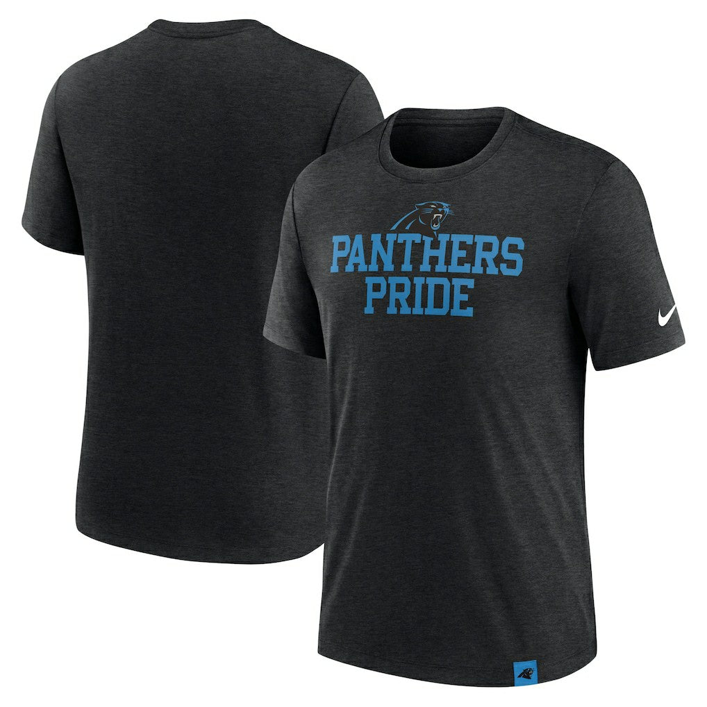Carolina Panthers Blitz Tri-Blend T-Shirt - Heather Black - Nike