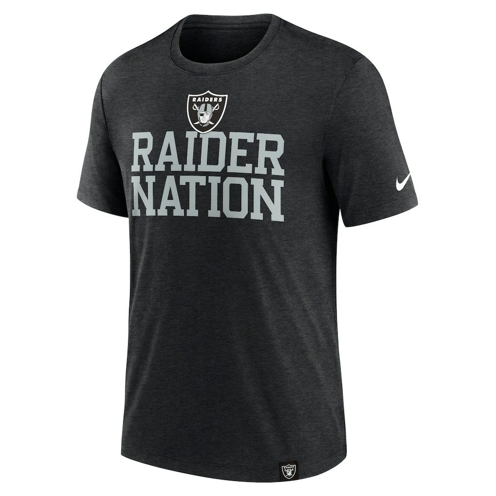 Las Vegas Raiders Blitz Tri-Blend T-Shirt - Heather Black - Nike