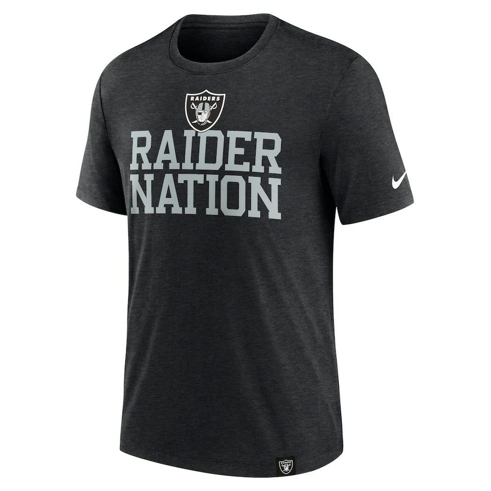 Las Vegas Raiders Blitz Tri-Blend T-Shirt - Heather Black - Nike