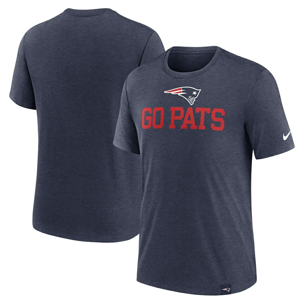New England Patriots Blitz Tri-Blend T-Shirt - Heather Navy - Nike