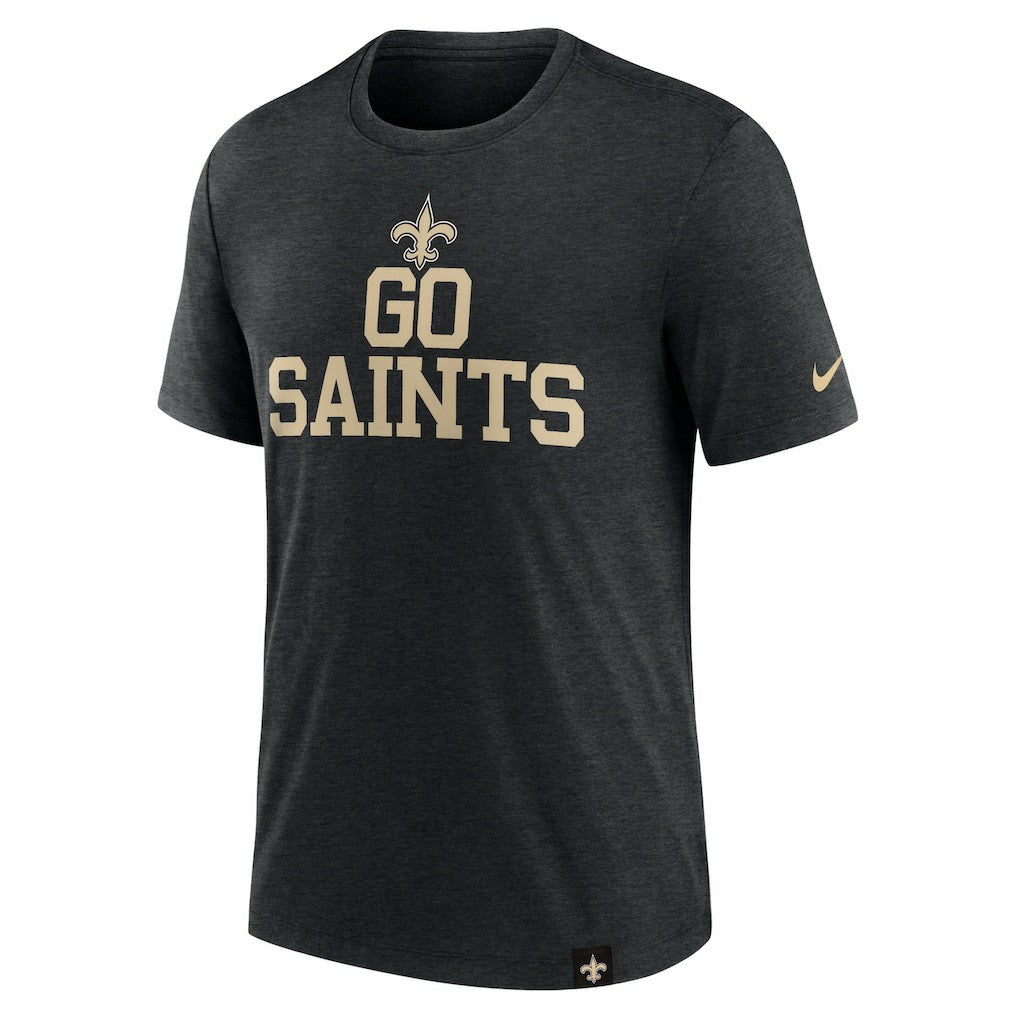 New Orleans Saints Blitz Tri-Blend T-Shirt - Heather Black - Nike