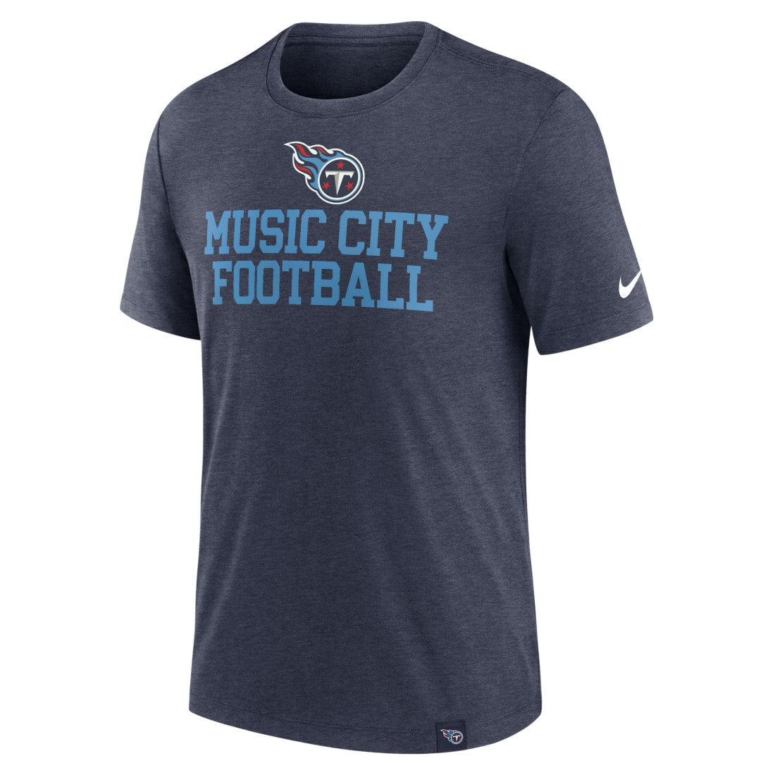 Tennessee Titans Blitz Tri-Blend T-Shirt - Heather Navy - Nike