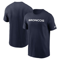 Denver Broncos Primetime Wordmark Essential T-Shirt - Navy - Nike