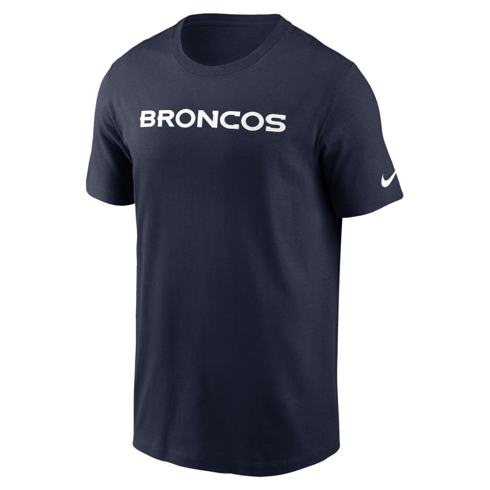 Denver Broncos Primetime Wordmark Essential T-Shirt - Navy - Nike