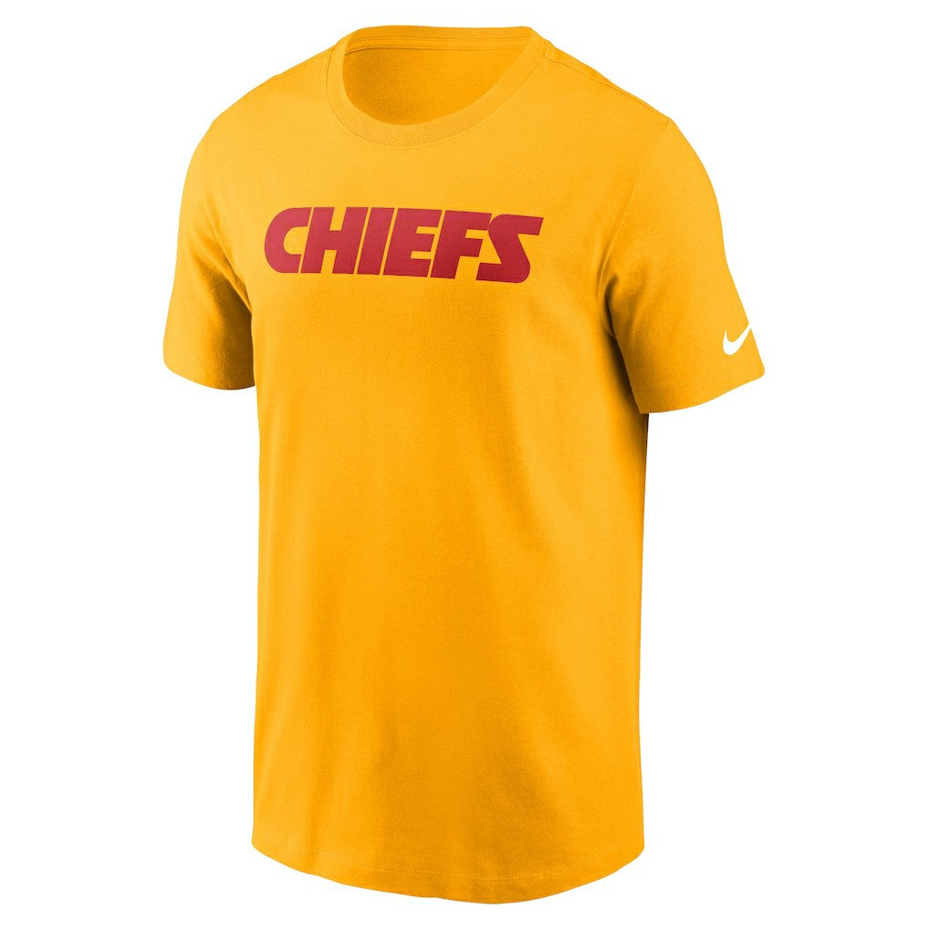 Kansas City Chiefs Primetime Wordmark Essential T-Shirt - Gold - Nike