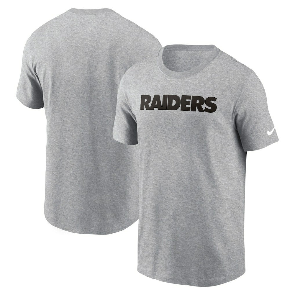 Las Vegas Raiders Primetime Wordmark Essential T-Shirt - Heather Gray - Nike