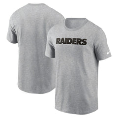 Las Vegas Raiders Primetime Wordmark Essential T-Shirt - Heather Gray - Nike
