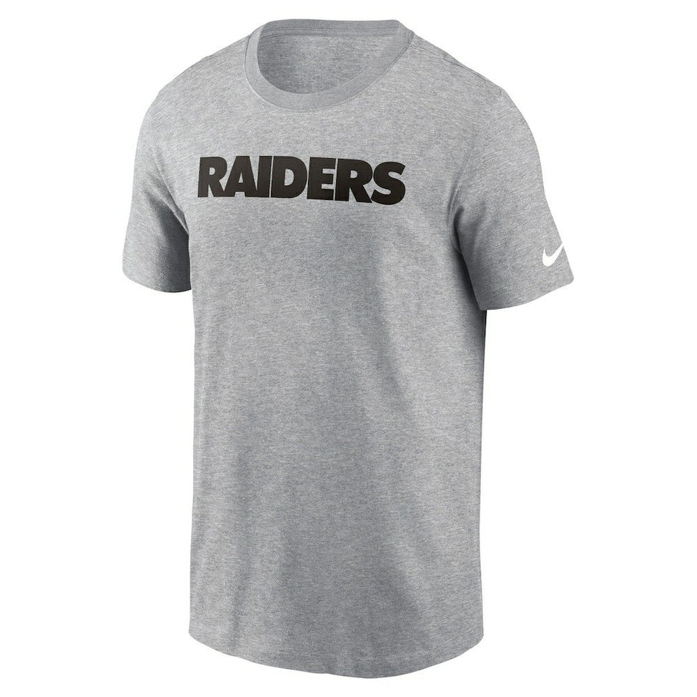 Las Vegas Raiders Primetime Wordmark Essential T-Shirt - Heather Gray - Nike