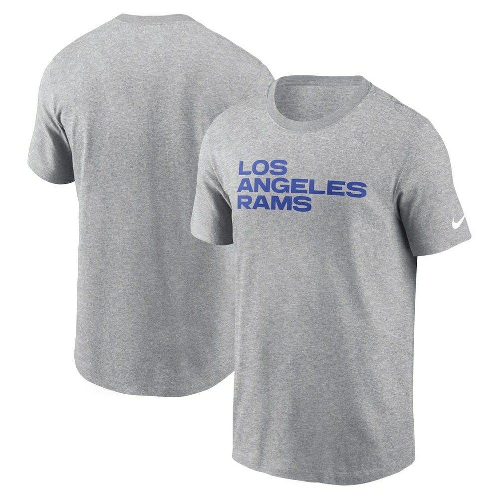 Los Angeles Rams Primetime Wordmark Essential T-Shirt - Heather Gray - Nike