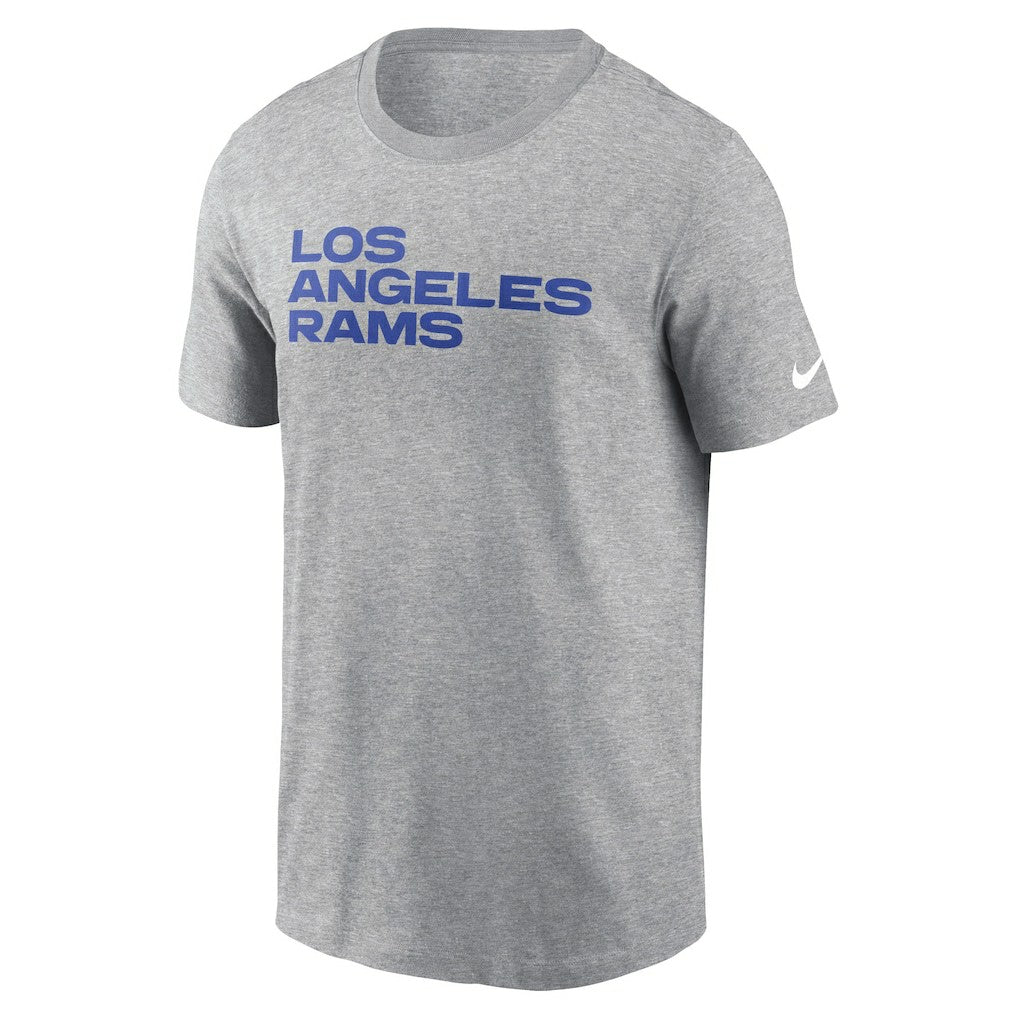 Los Angeles Rams Primetime Wordmark Essential T-Shirt - Heather Gray - Nike