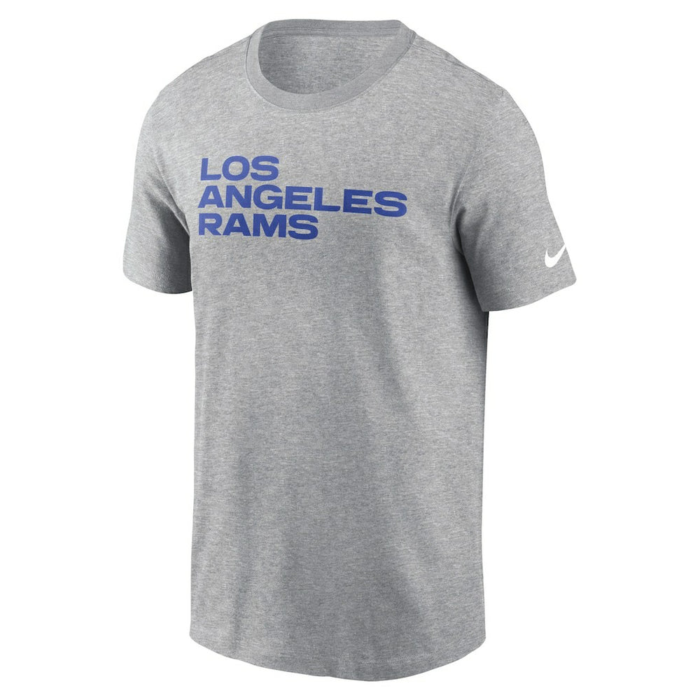 Los Angeles Rams Primetime Wordmark Essential T-Shirt - Heather Gray - Nike