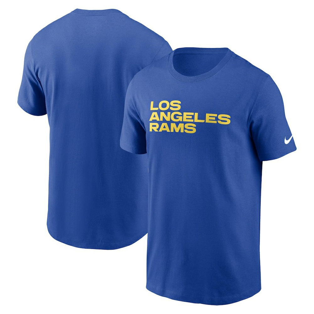 Los Angeles Rams Primetime Wordmark Essential T-Shirt - Royal - Nike