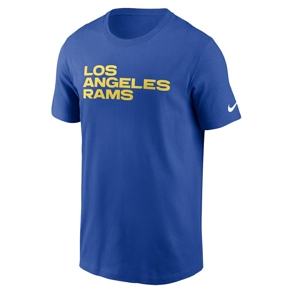 Los Angeles Rams Primetime Wordmark Essential T-Shirt - Royal - Nike