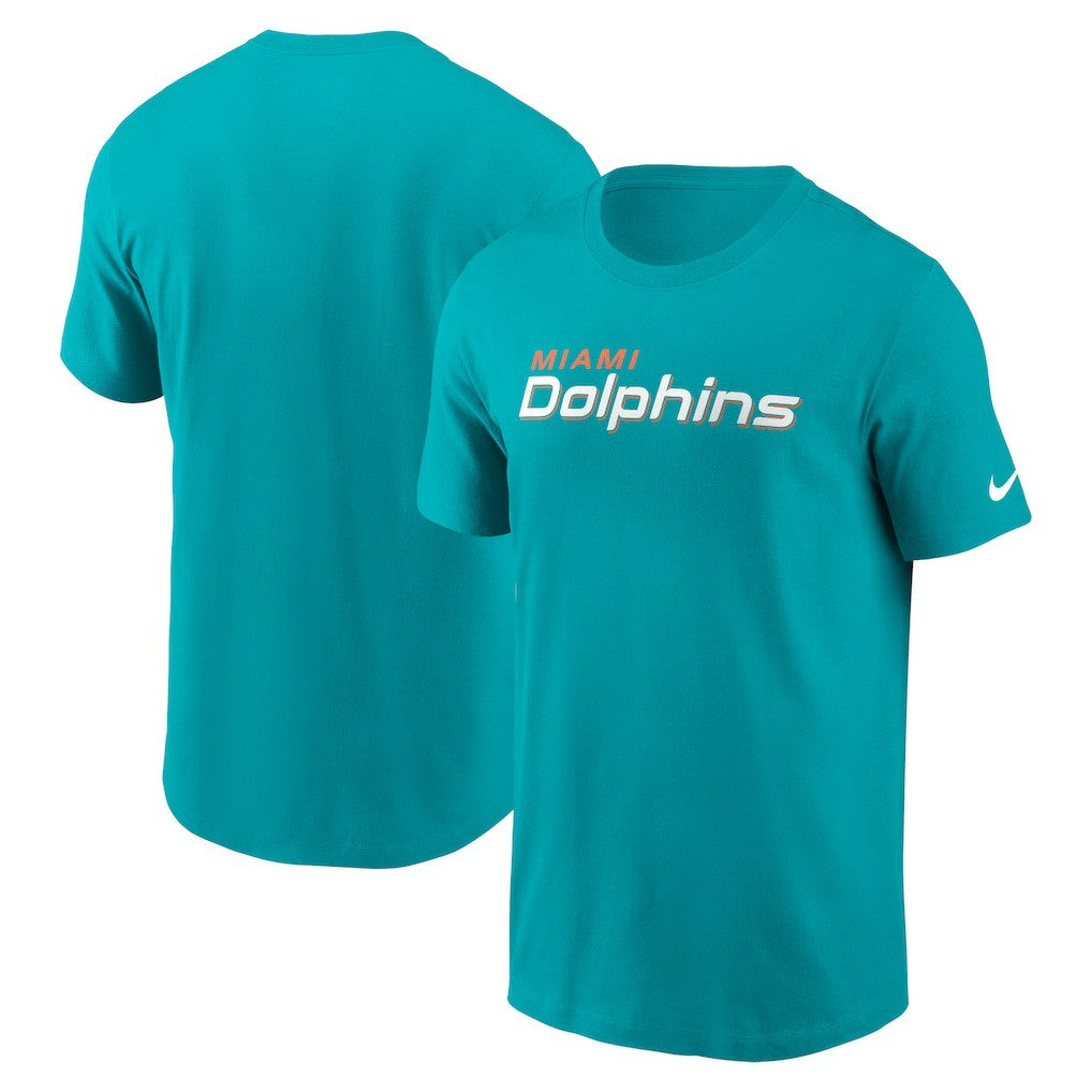Miami Dolphins Primetime Wordmark Essential T-Shirt - Aqua - Nike