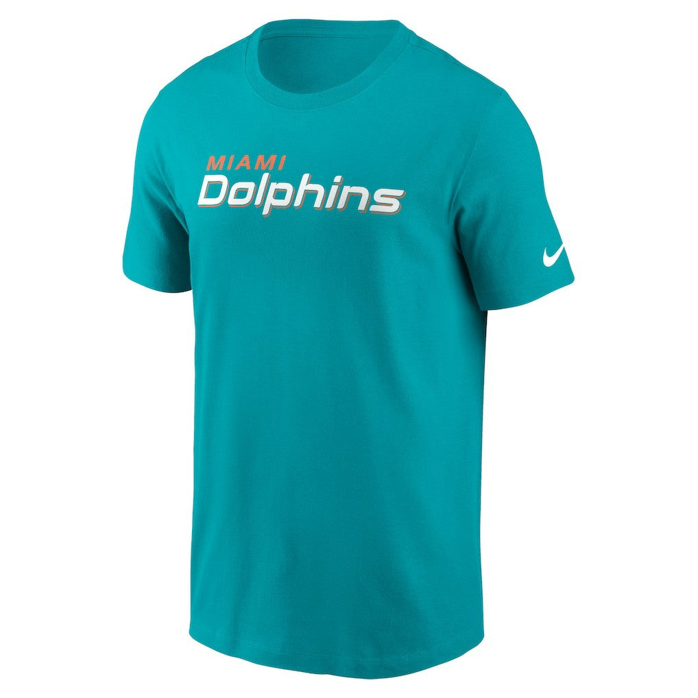 Miami Dolphins Primetime Wordmark Essential T-Shirt - Aqua - Nike