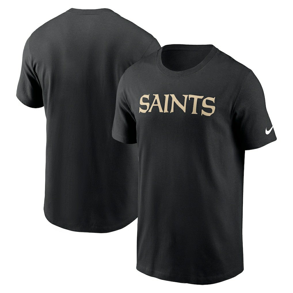 New Orleans Saints Primetime Wordmark Essential T-Shirt - Black - Nike