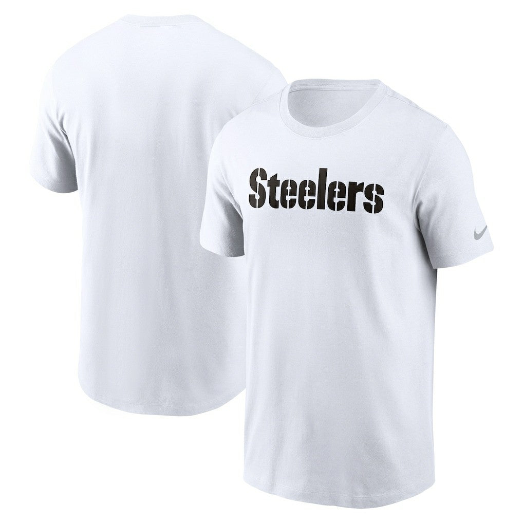 Pittsburgh Steelers Primetime Wordmark Essential T-Shirt - White - Nike