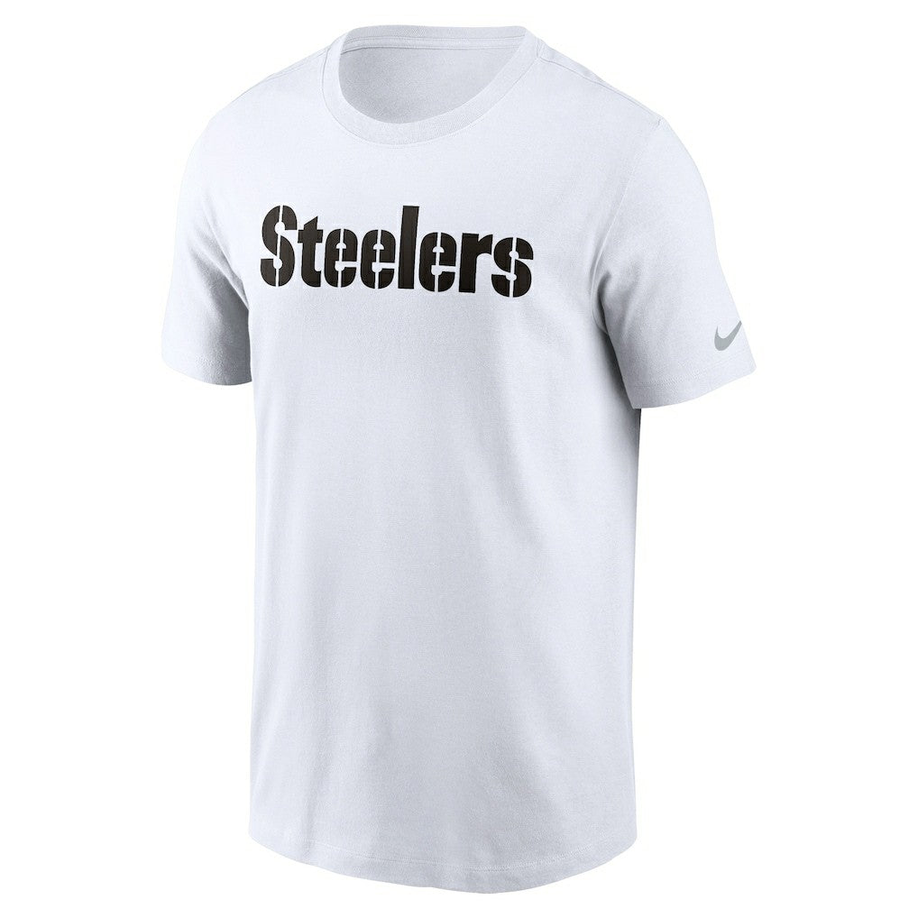 Pittsburgh Steelers Primetime Wordmark Essential T-Shirt - White - Nike