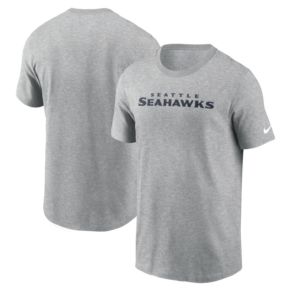 Seattle Seahawks Primetime Wordmark Essential T-Shirt - Heather Gray - Nike