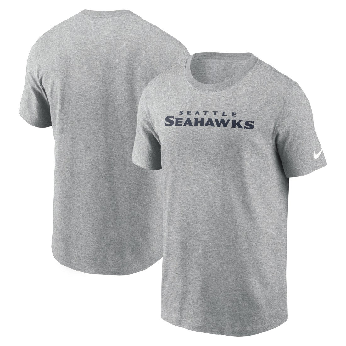 Seattle Seahawks Primetime Wordmark Essential T-Shirt - Heather Gray - Nike