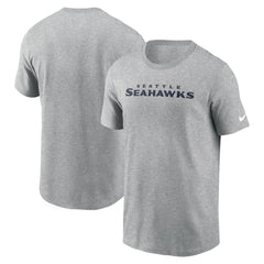 Seattle Seahawks Primetime Wordmark Essential T-Shirt - Heather Gray - Nike