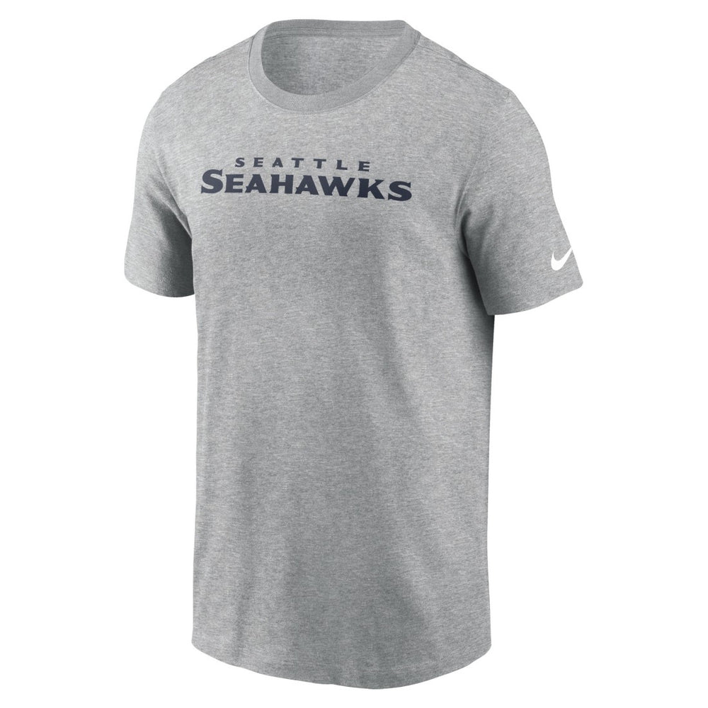 Seattle Seahawks Primetime Wordmark Essential T-Shirt - Heather Gray - Nike