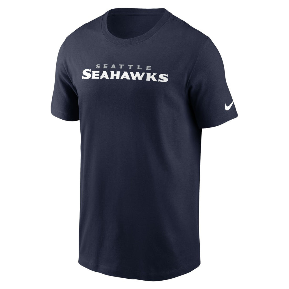 Seattle Seahawks Primetime Wordmark Essential T-Shirt - College Navy - Nike