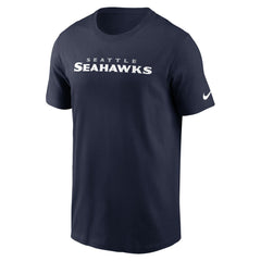 Seattle Seahawks Primetime Wordmark Essential T-Shirt - College Navy - Nike