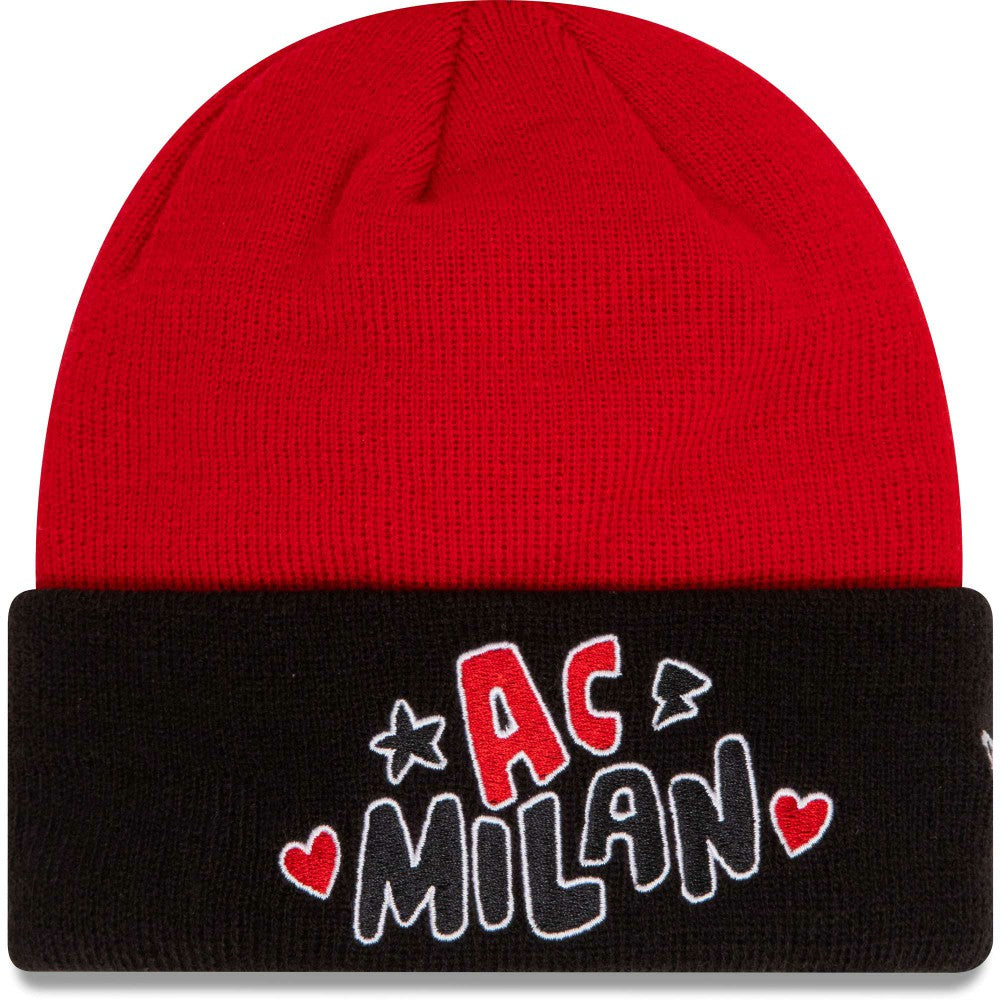 New Era - AC Milan New Era Youth Wordmark Cuffed Knit Hat - Red
