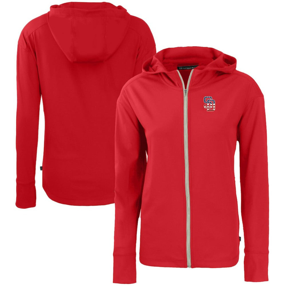 San Diego Padres Cutter & Buck Women's Daybreak Eco Recycled Full-Zip Hoodie Sale
