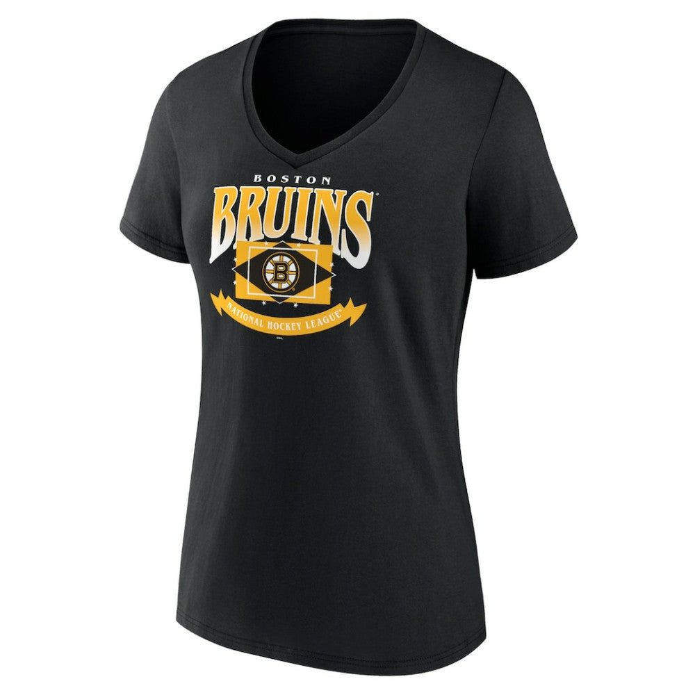 Boston Bruins Women's Slapshot V-Neck T-Shirt - Black | NHL on sale
