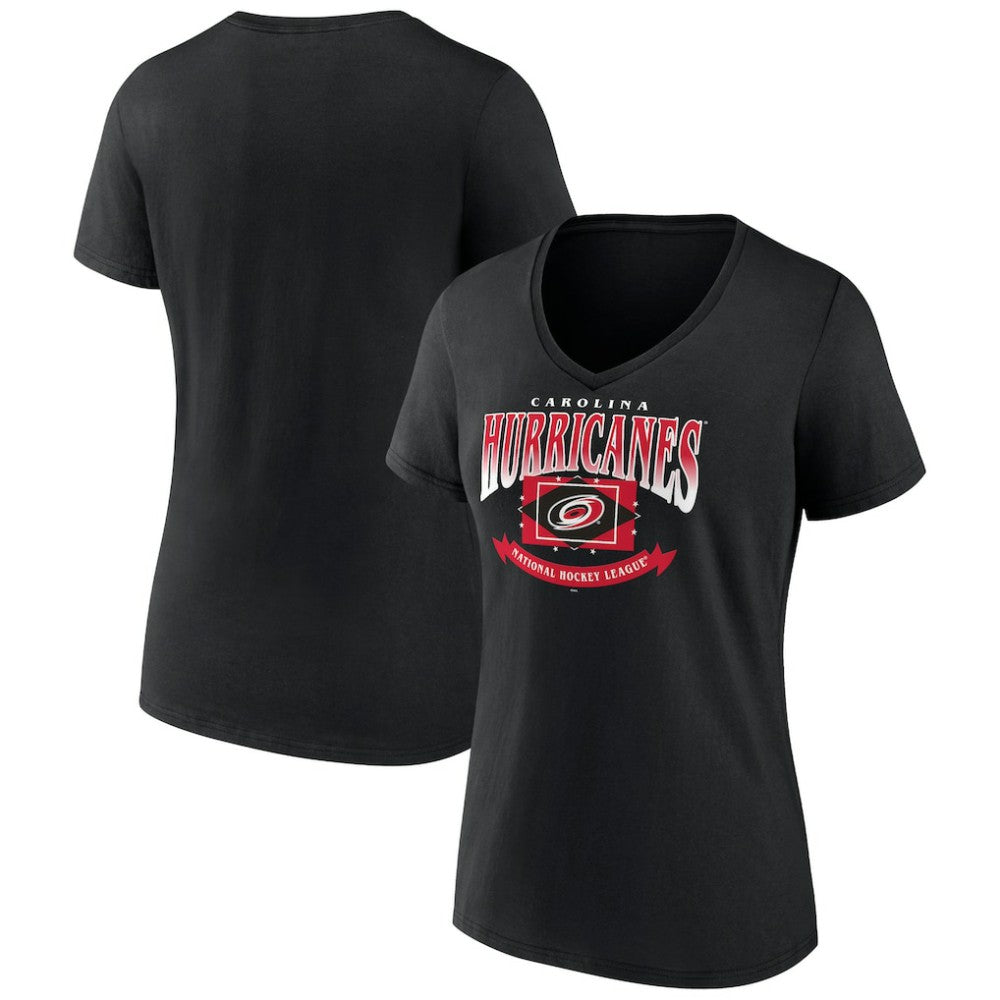 Carolina Hurricanes Women's Slapshot V-Neck T-Shirt - Black | NHL on sale