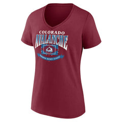 Colorado Avalanche Women's Slapshot V-Neck T-Shirt - Burgundy | NHL sale
