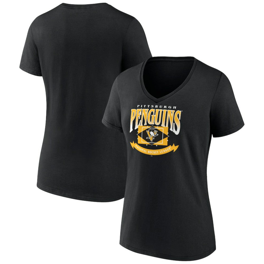 Pittsburgh Penguins Women's Slapshot V-Neck T-Shirt - Black | NHL discount