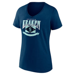 Seattle Kraken Women's Slapshot V-Neck T-Shirt - Deep Sea Blue | NHL on sale