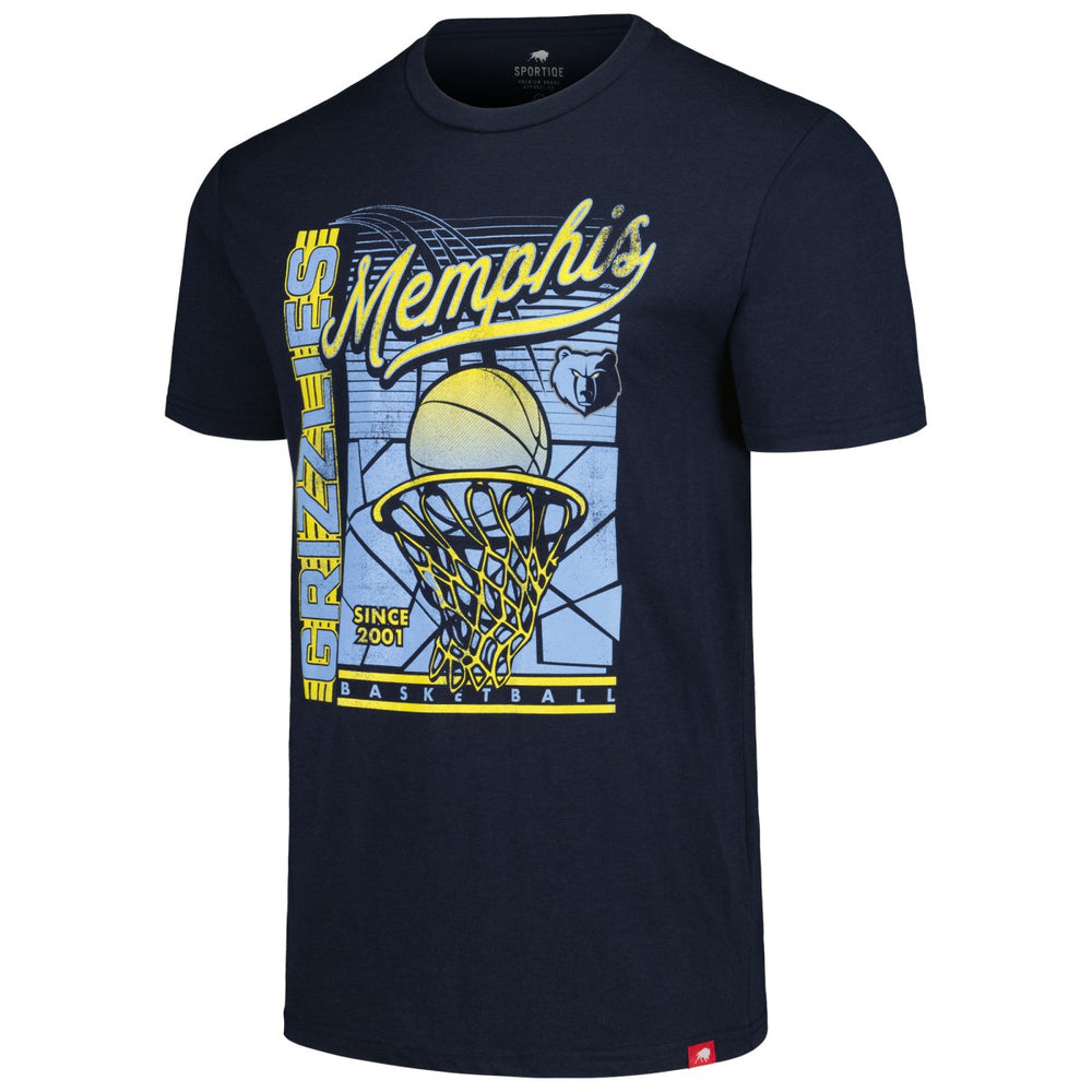 Memphis Grizzlies Sportiqe Unisex Swish Super-Soft Comfy Tri-Blend T-Shirt Navy