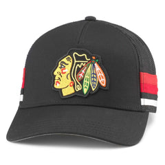 Chicago Blackhawks American Needle HotFoot Stripes Trucker Adjustable Hat - Black | NHL Clearance