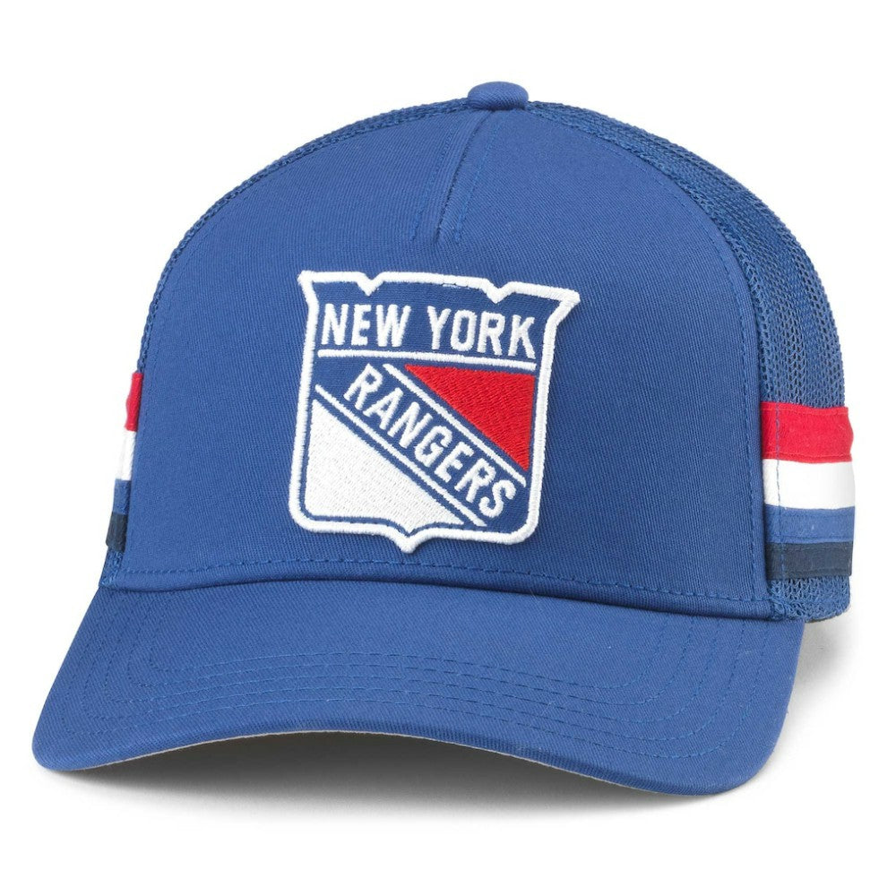 New York Rangers American Needle HotFoot Stripes Trucker Adjustable Hat - Blue | NHL Clearance