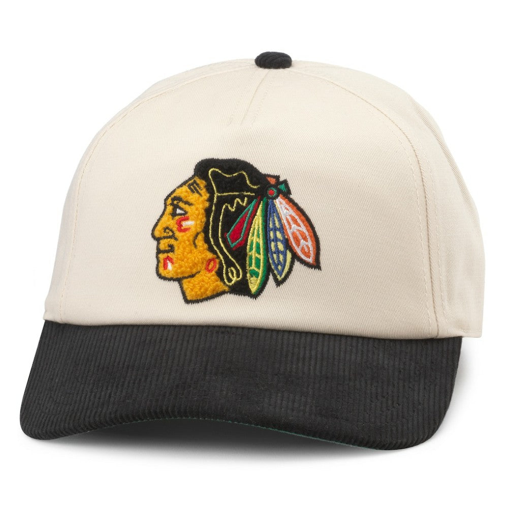 Chicago Blackhawks American Needle Burnett Adjustable Hat - Cream/Black | NHL sale