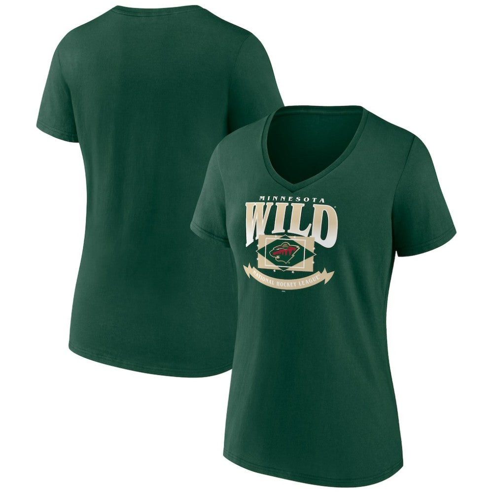 Minnesota Wild Women's Slapshot V-Neck T-Shirt - Green | NHL near me