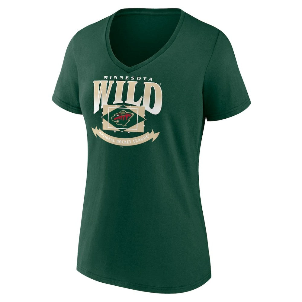 Minnesota Wild Women's Slapshot V-Neck T-Shirt - Green | NHL near me