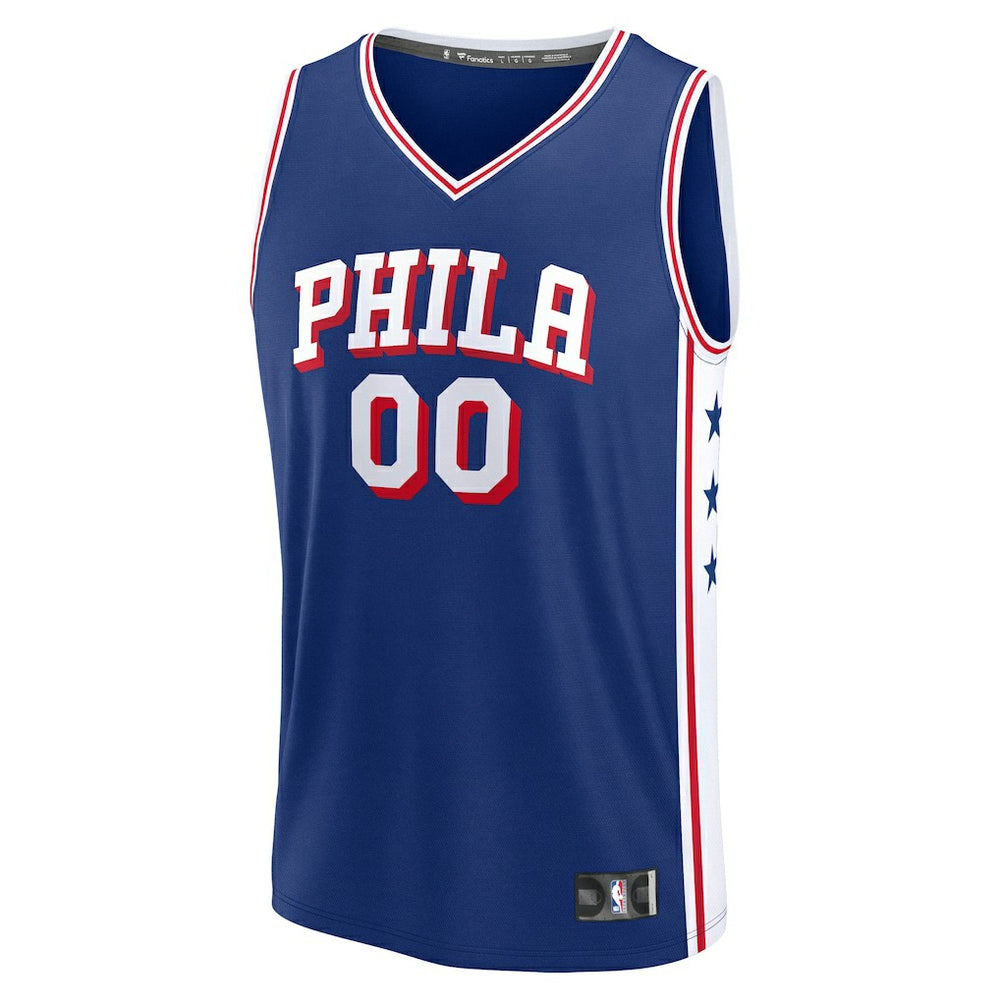 Fanatics Philadelphia 76ers Youth Fast Break Custom Replica Jersey Blue Icon Edition