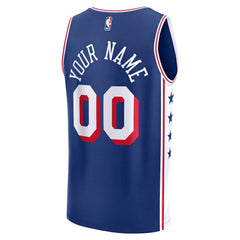 Fanatics Philadelphia 76ers Youth Fast Break Custom Replica Jersey Blue Icon Edition