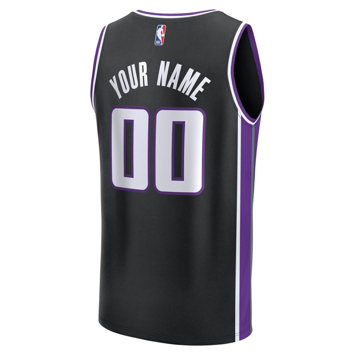 Fanatics Sacramento Kings Youth Fast Break Custom Replica Jersey Black Icon Edition